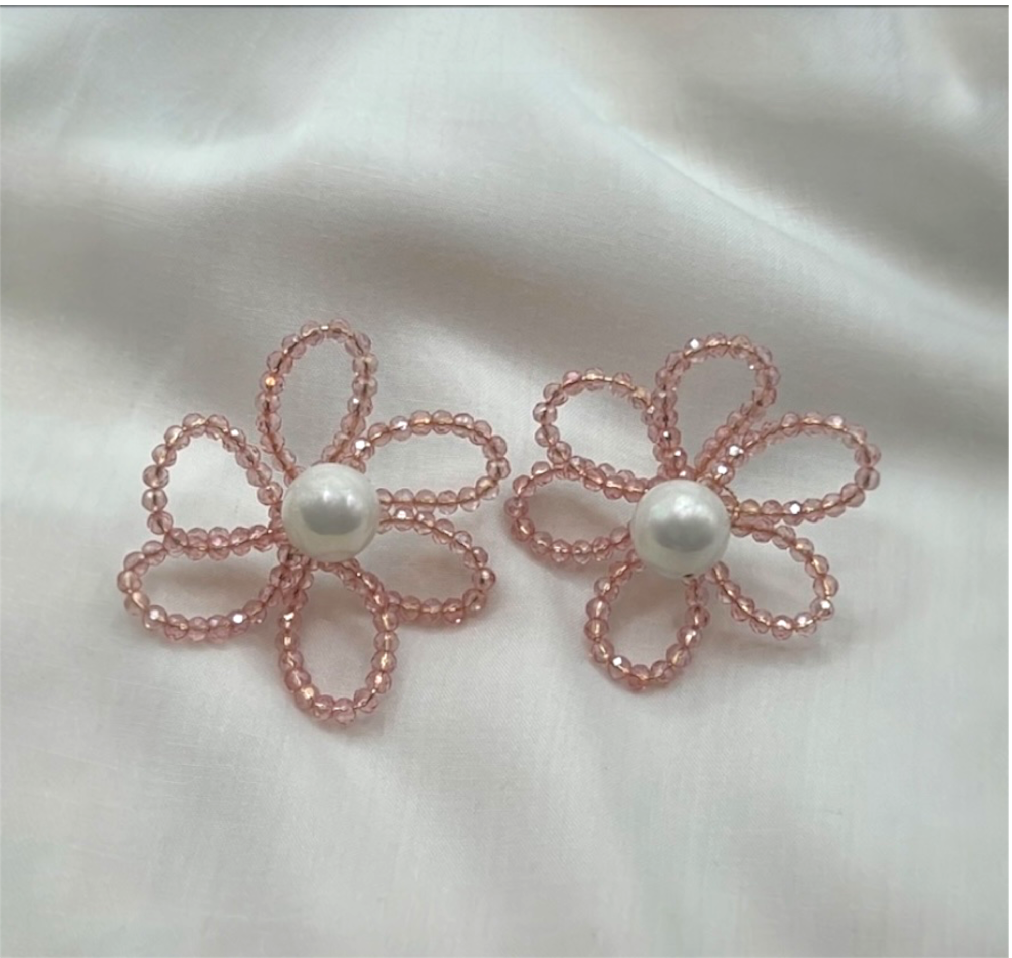 Beaded Floral Studs