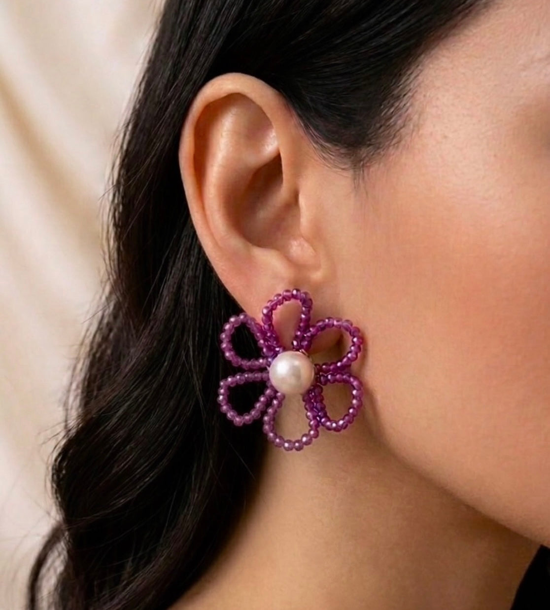 Beaded Floral Earrings