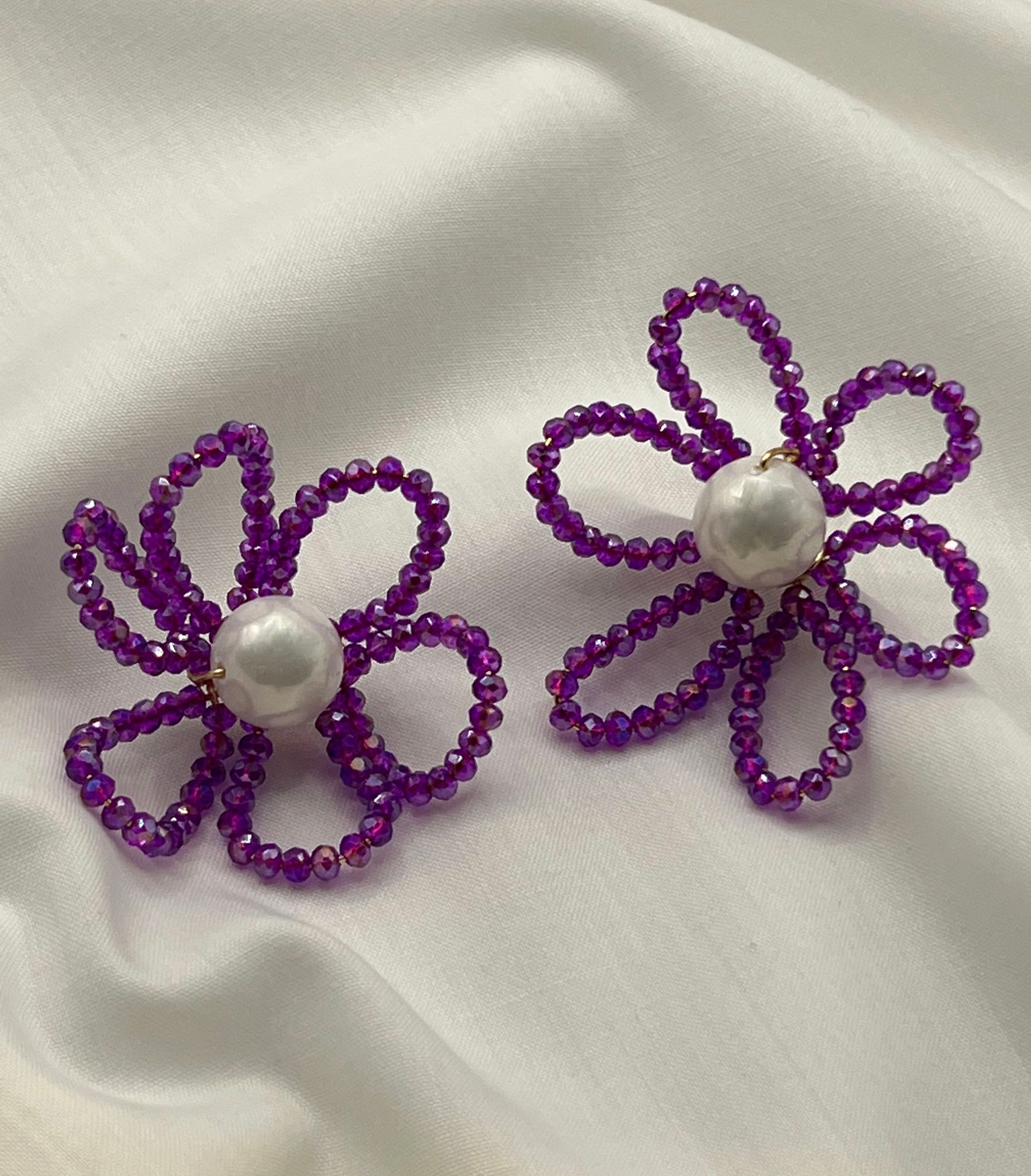 Beaded Floral Earrings