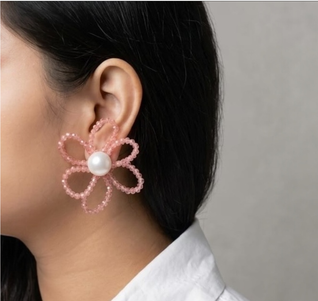 Beaded Floral Studs