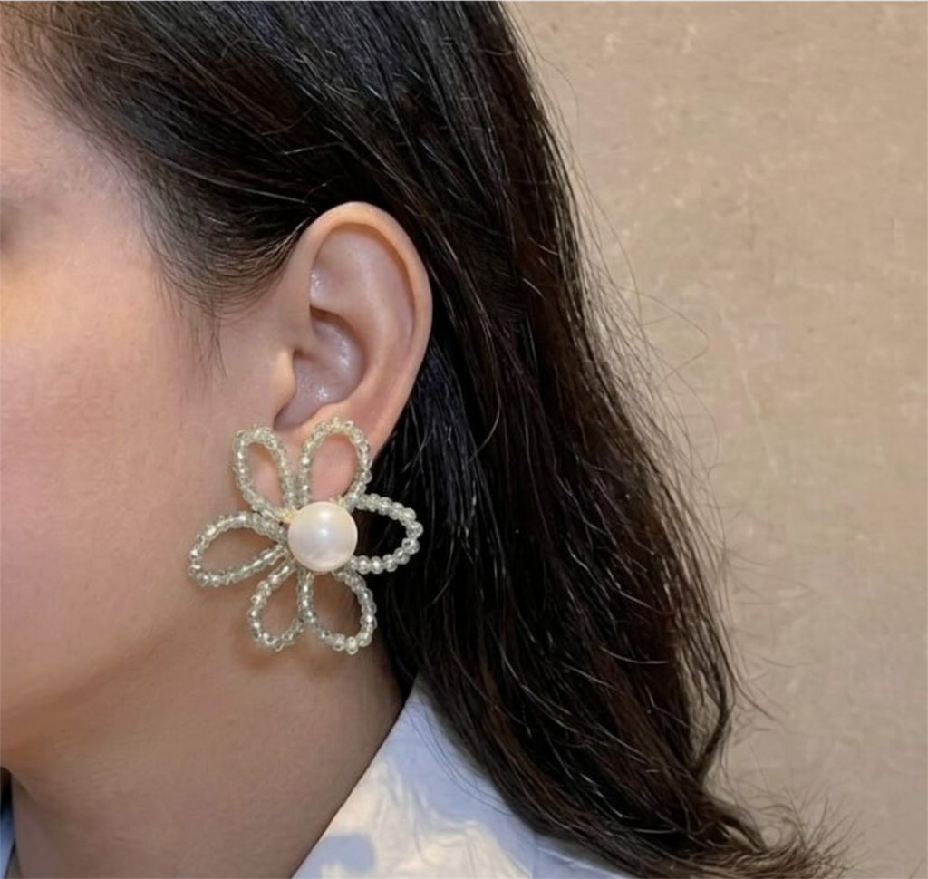 Beaded Floral Studs