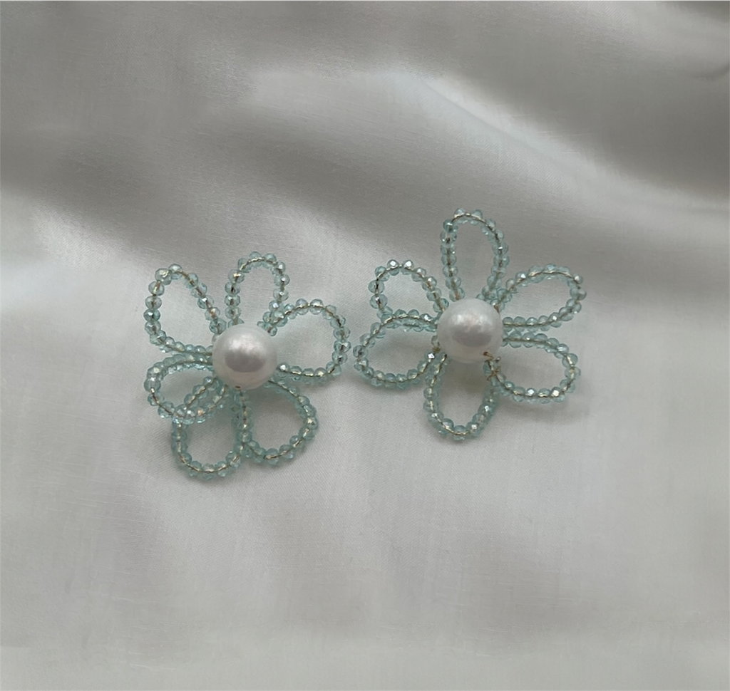 Beaded Floral Studs
