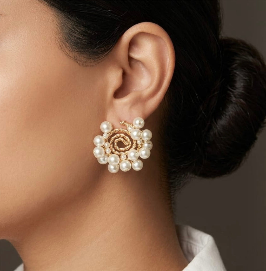 Twisted Pearl Wire Earrings