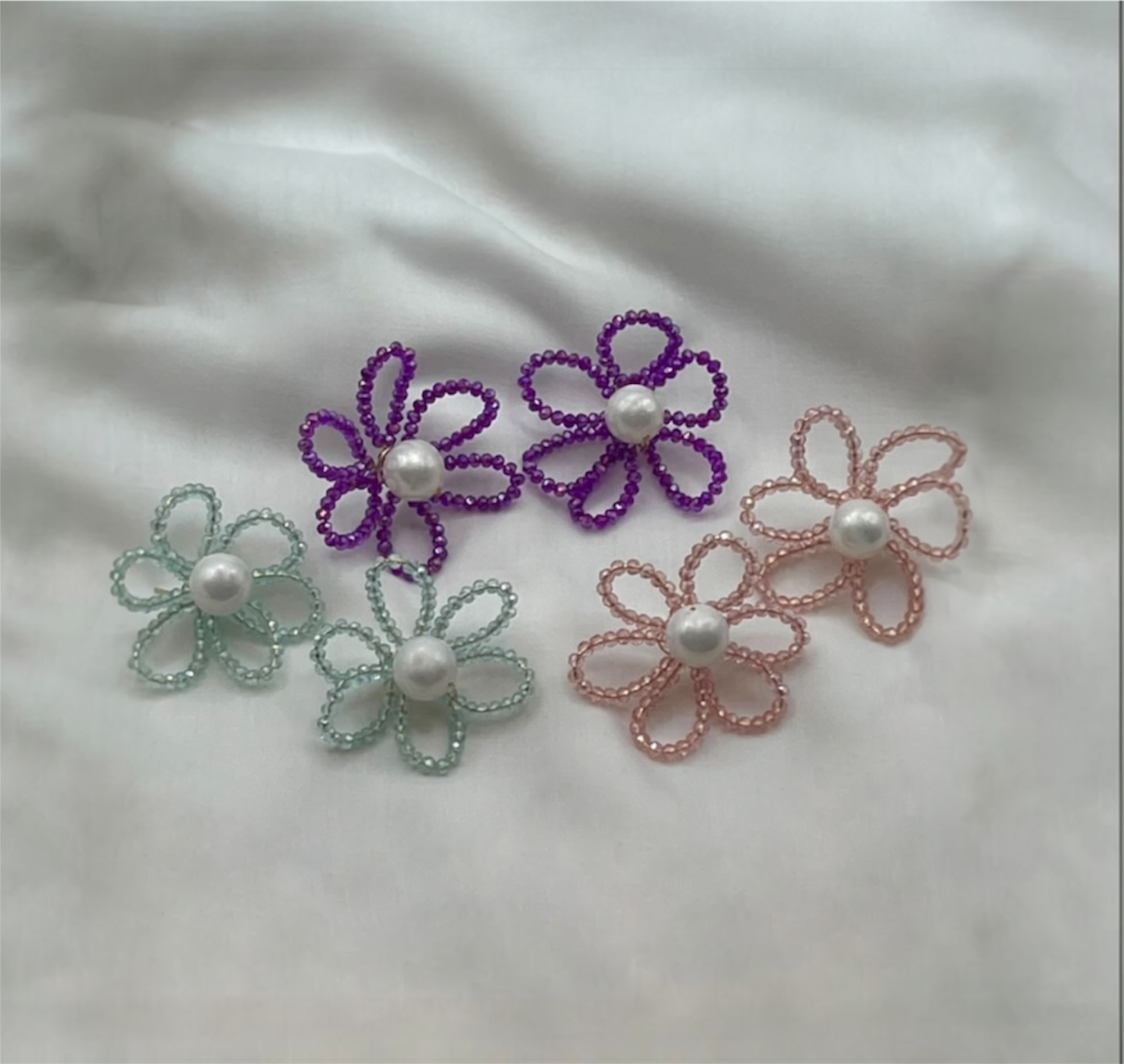 Beaded Floral Studs