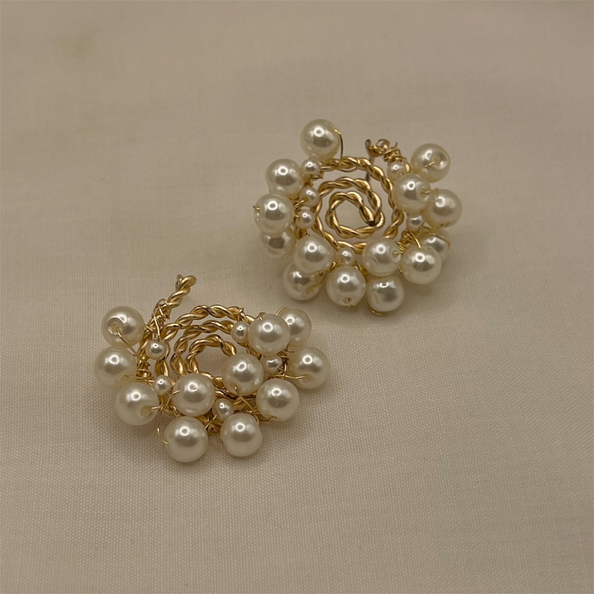 Twisted Pearl Wire Earrings