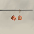 Peach Square Bead Earrings