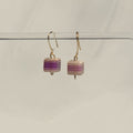 Purple Square Bead Earrings