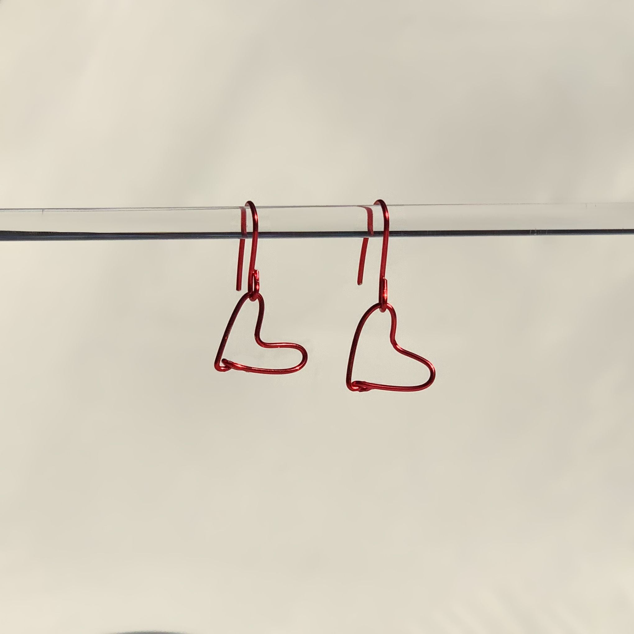 Red Heart Dangle Earrings