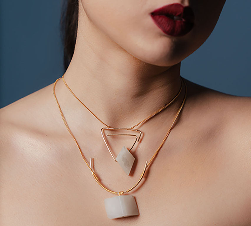 White Crescent Necklace