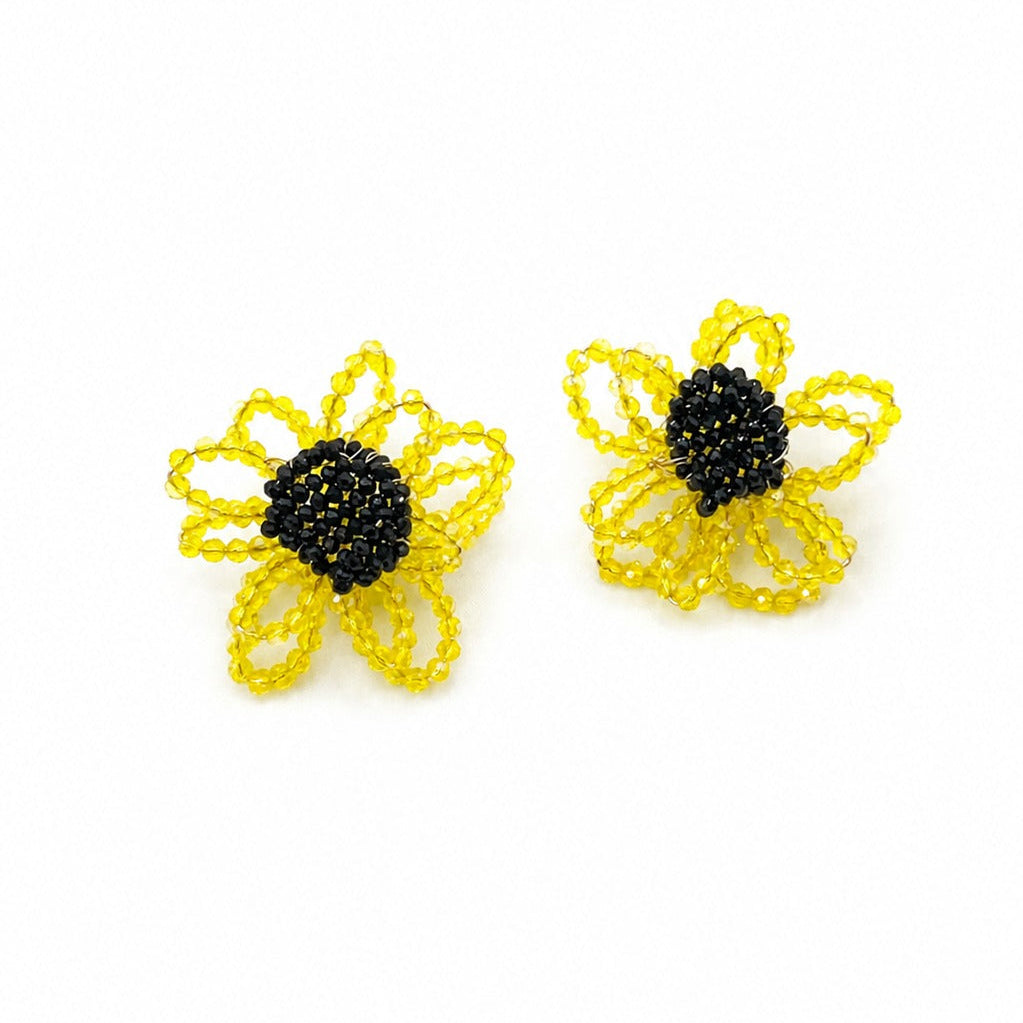 Sunflower Beaded Earrings