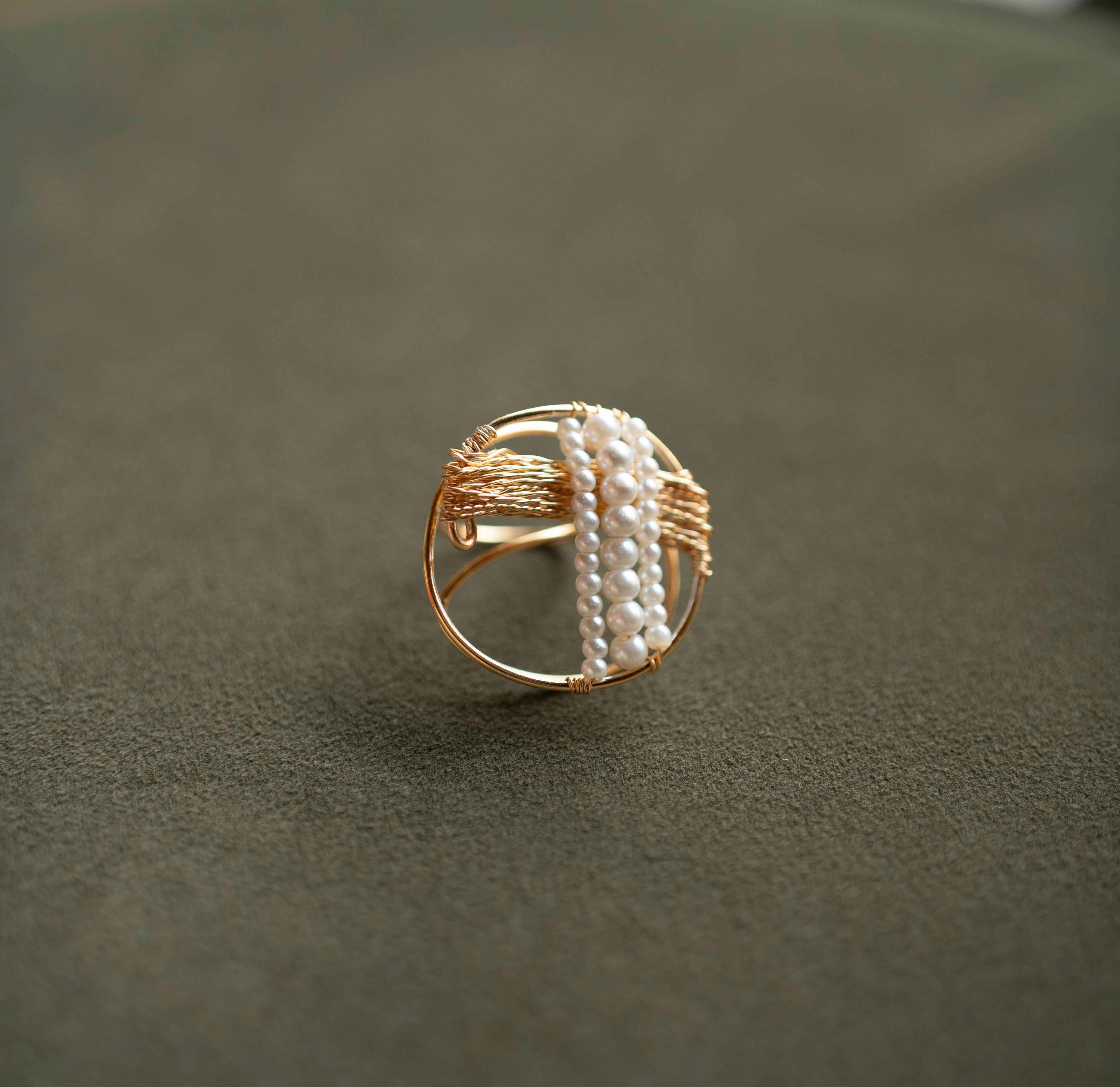pearl weave Ring