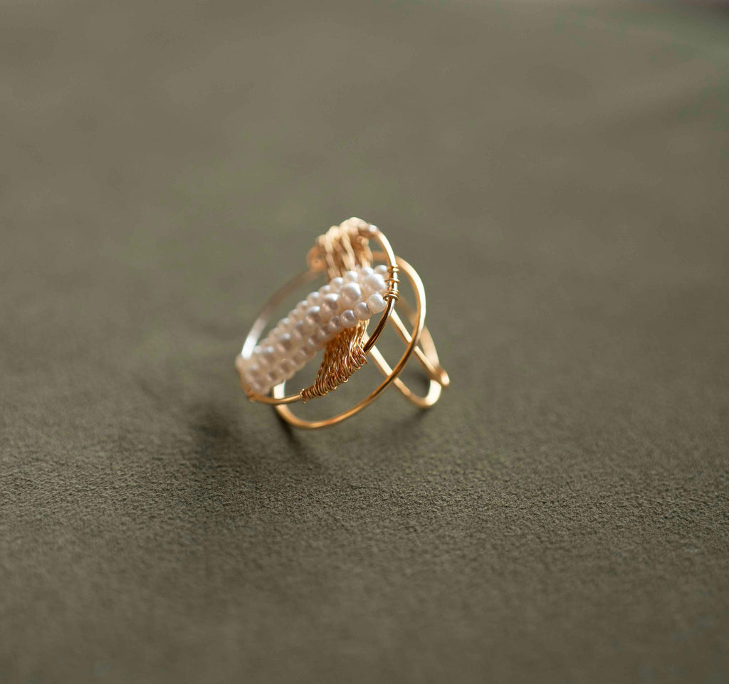 pearl weave Ring